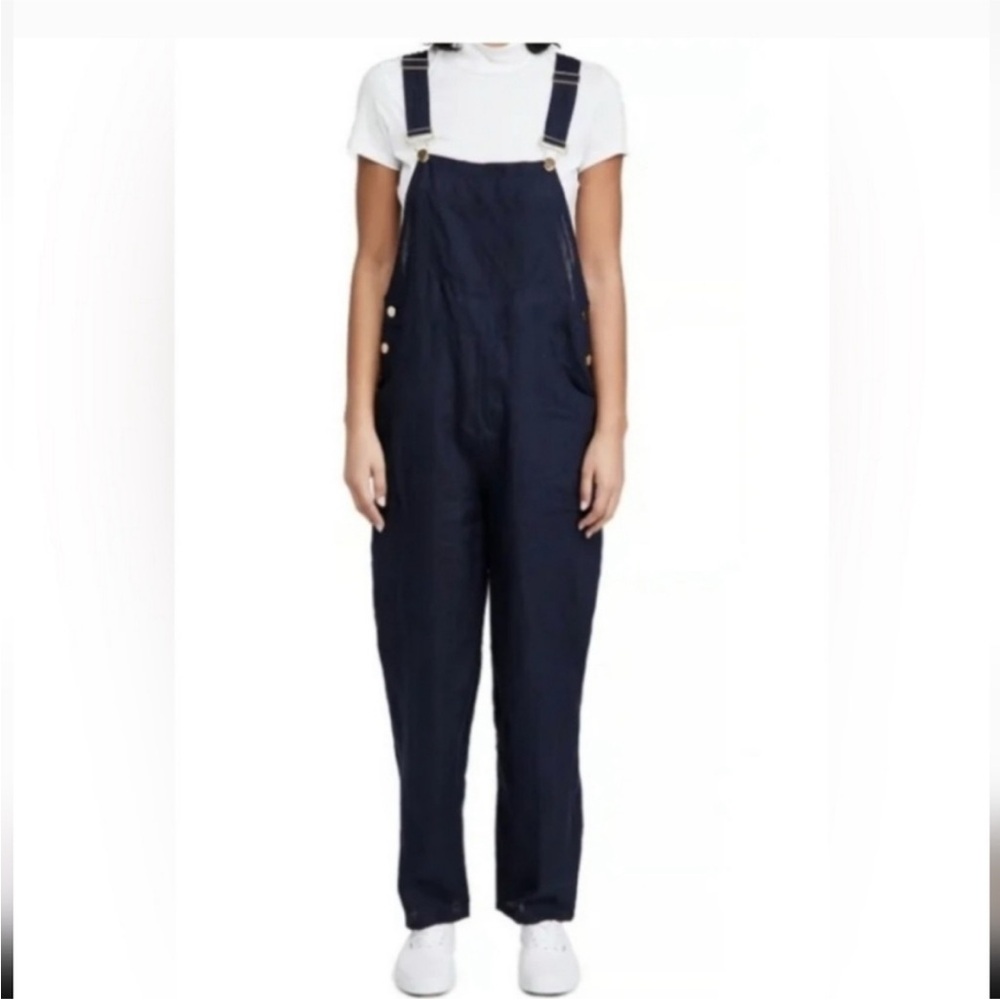 WeWoreWhat NWT Navy Linen Overalls Sz. S